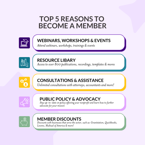 Top 5 reasons for nonprofits to become a member of the NC Center for Nonprofits