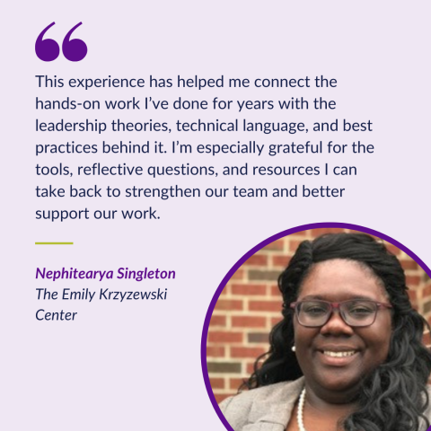 Testimonial about the Nonprofit Management Institute from Nephitearya Singleton, Chief Program Officer at The Emily Krzyzewski Center.
