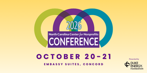 Graphic and dates for the 2026 Conference for North Carolina Nonprofits