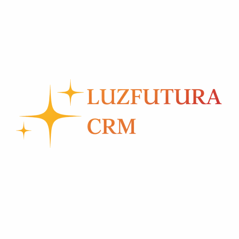 Luz Futura logo featuring orange and yellow tones with a stylized growth icon and clean text layout.