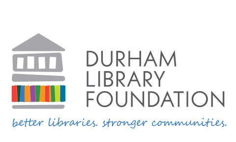 Durham Library Foundation logo with "better libraries. stronger communities" tagline