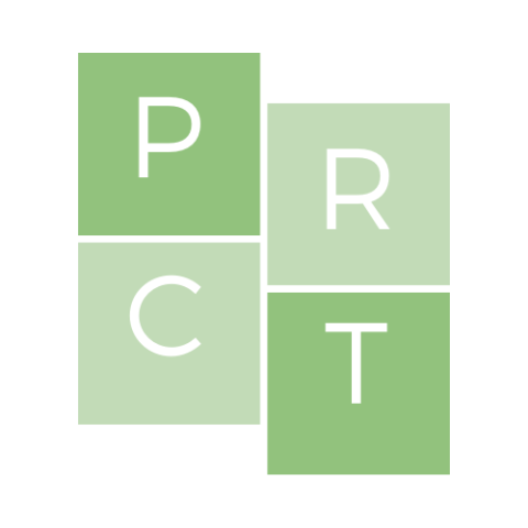 Differing color blocks with PRCT text 