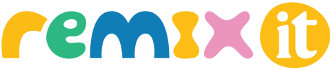 Multicolored logo that says ReMix It 