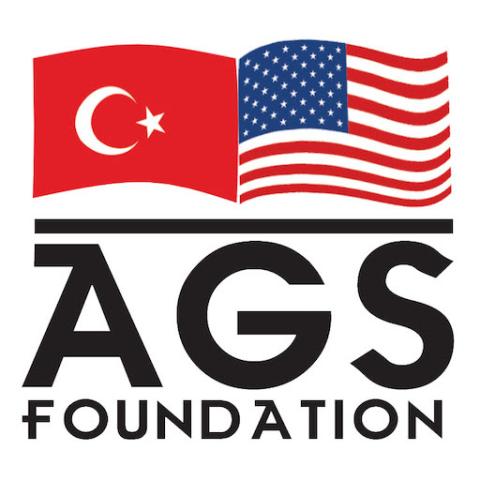 American and Turkish Flag above the AGS (Aziz and Gwen Sancar) Foundation